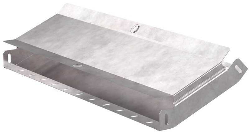 Угол для лотка вертикальный внутренний с крышкой Промрукав Стандарт 45град. 600х50 фото Угол для лотка вертикальный внутренний с крышкой Промрукав Стандарт 45град. 600х50 картинка